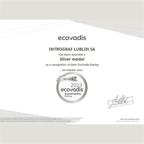 SREBRNY MEDAL ECOVADIS